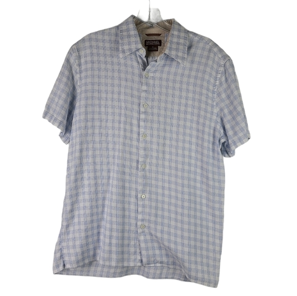 Michael Kors Short Sleeve Shirt Blue Medium - Picture 1 of 4